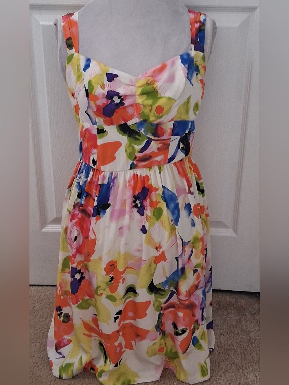 ALYX Limited Sleeveless Multi Colored Floral Fit & Flare Midi Dress Size 6